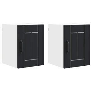 vidaXL Wall Cabinet LUCCA 2 pcs Black Engineered Wood