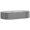 vidaXL Garden Raised Bed | Grey | Powder-Coated Steel | Medium | Durable