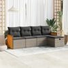 vidaXL 5 Piece Garden Sofa Set with Cushions Grey Poly Rattan