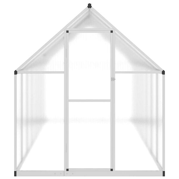 vidaXL Greenhouse with Base Frame Silver 445x169x195 cm Aluminium