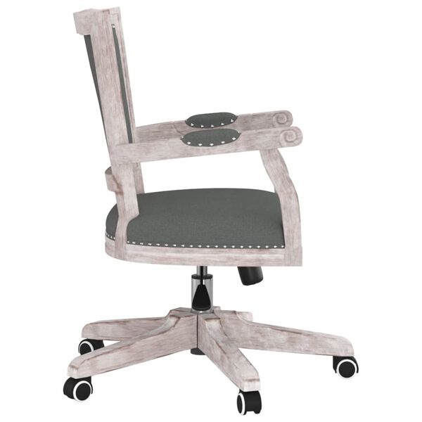 vidaXL Swivel Office Chair Dark Grey Fabric