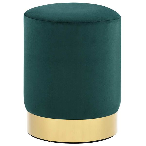 vidaXL Stool Dark Green and Gold Velvet 28 x 36 cm