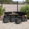 vidaXL Garden Sofa Set 8 pcs Black Poly Rattan and Powder-Coated Steel