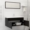 vidaXL Bathroom Furniture Set Black Engineered Wood