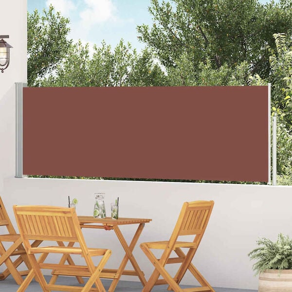 vidaXL Patio Retractable Side Awning 100x500 cm Brown