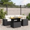 vidaXL 5 Piece Garden Sofa Set with Cushions Black Poly Rattan