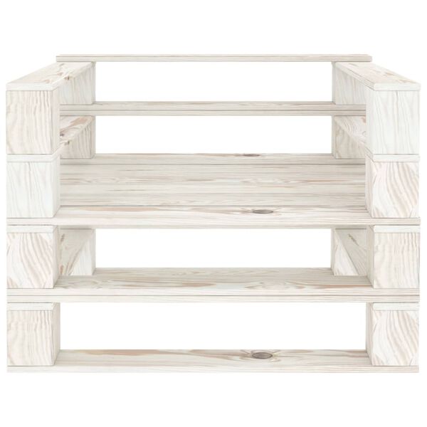 vidaXL Garden Pallet Armchair Wood White