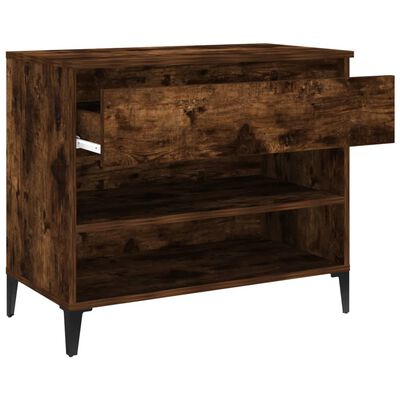 vidaXL Shoe Cabinet Smoked Oak 70x36x60 cm Engineered Wood