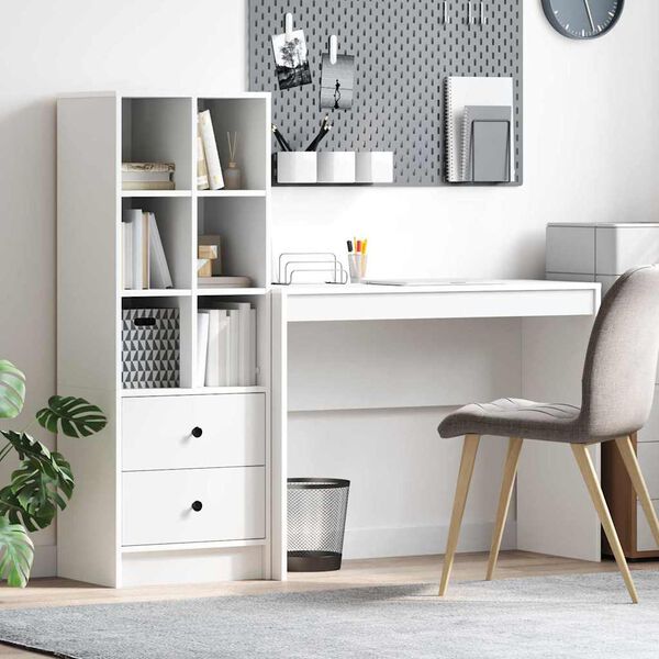 vidaXL Desk with Drawer 2 pcs White