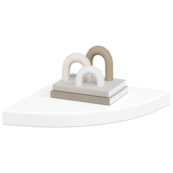 vidaXL Floating Corner Shelf White 35x35x3.8 cm MDF