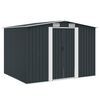 vidaXL Garden Shed | Anthracite | Galvanised steel | 257x205x178 cm