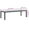 vidaXL Garden Table Black 250x100x75 cm Tempered Glass and Poly Rattan
