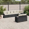 vidaXL 8 Piece Garden Sofa Set with Cushions Black Poly Rattan