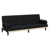 vidaXL Sofa Bed with Armrests Black Fabric
