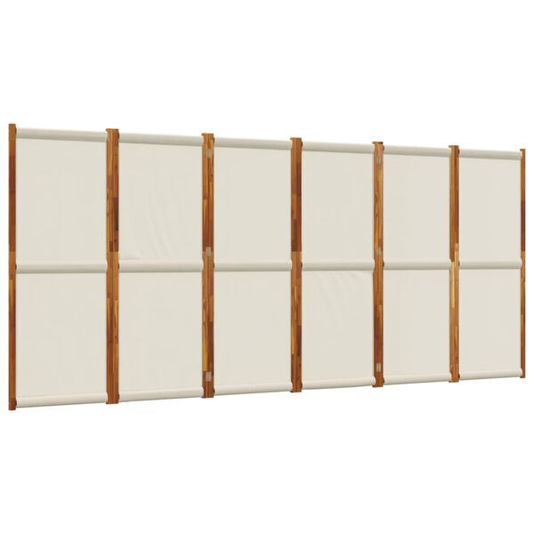 vidaXL 6-Panel Room Divider Light Grey 420x180 cm