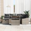 vidaXL Garden Sofa Set with Cushion 7 pcs Grey Poly rattan