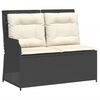 vidaXL 3 Piece Garden Lounge Set with Cushions Black Poly Rattan
