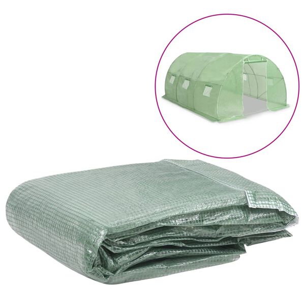 vidaXL Greenhouse Replacement Cover (13.5 m²) 300x450x200 cm Green