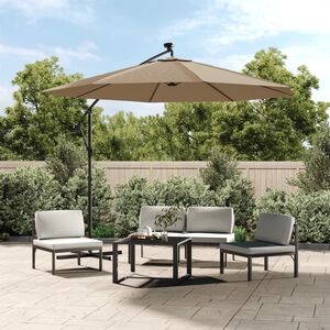 vidaXL Cantilever Garden Parasol | Taupe | Polyester, Steel | 300 cm