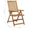 vidaXL Folding Garden Chairs with Cushions 8 pcs Solid Wood Acacia