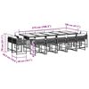 vidaXL 15 Piece Garden Dining Set with Cushions Black Poly Rattan