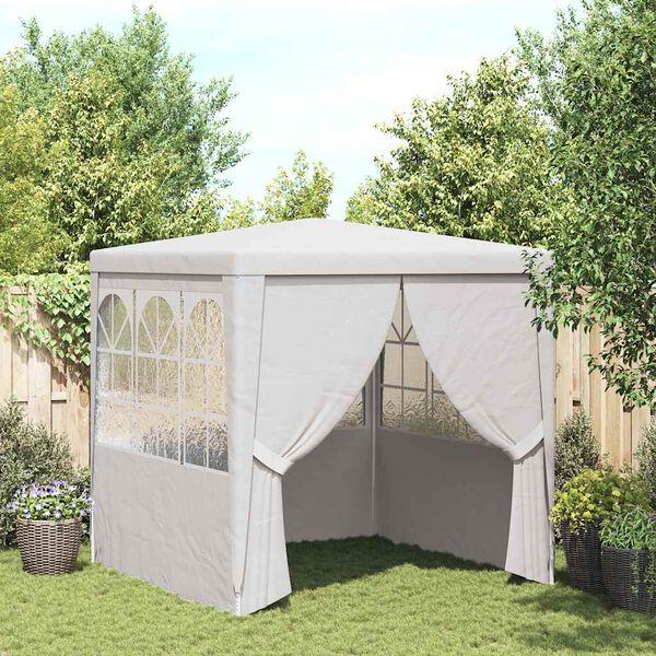 vidaXL Professional Party Tent with Side Walls 2x2 m White 90 g/m&sup2;