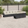 vidaXL 10 Piece Garden Sofa Set with Cushions Black Poly Rattan