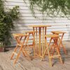 vidaXL 5 Piece Folding Bar Set Solid Wood Teak
