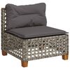 vidaXL 5 Piece Garden Sofa Set with Cushions Grey Poly Rattan