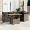 vidaXL 6 Piece Garden Sofa Set with Cushions Grey Poly Rattan