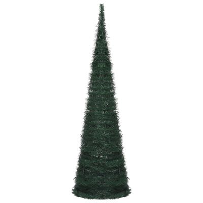 vidaXL Pop-up String Artificial Pre-lit Christmas Tree Green 150 cm