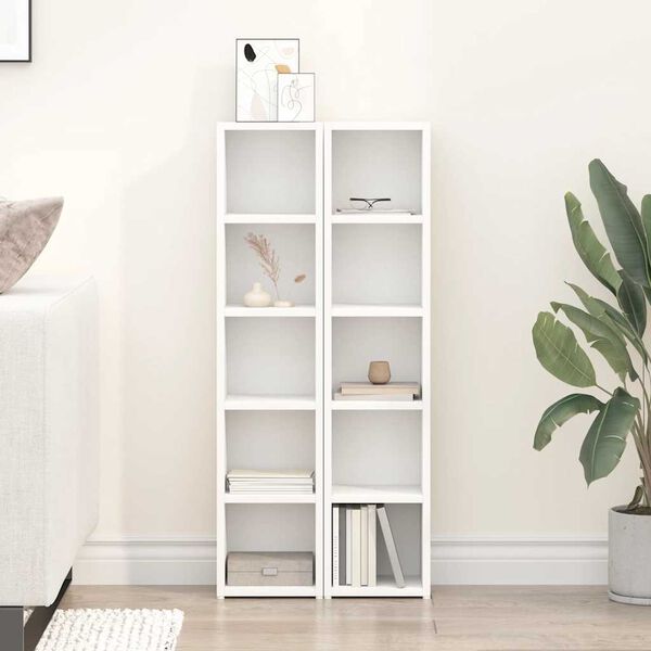 vidaXL CD Cabinets 2 pcs White 21x16x93.5 cm Engineered Wood