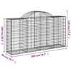 vidaXL Arched Gabion Baskets 15 pcs 200x50x100/120 cm Galvanised Iron