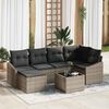 vidaXL Sofa Set with Cushion 7 pcs Grey Poly Rattan