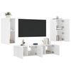vidaXL 4 Piece TV Wall Units with LED White Engineered Wood