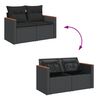 vidaXL 14 Piece Garden Sofa Set with Cushions Black Poly Rattan