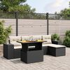 vidaXL 6 Piece Garden Sofa Set with Cushions Black Poly Rattan
