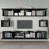 vidaXL 6 Piece TV Cabinet Set Black Engineered Wood