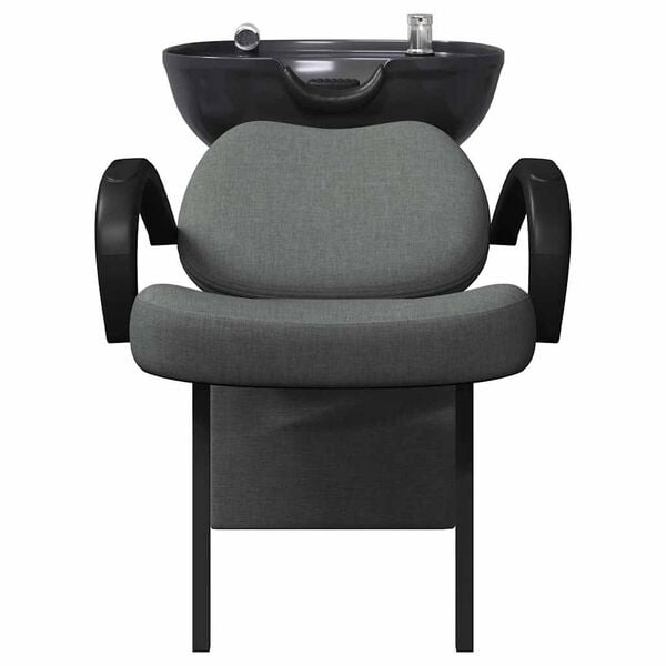 vidaXL Shampoo Chair Dark Grey and Black 63 x 141 x 92 cm Fabric