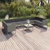 vidaXL 11 Piece Garden Lounge Set with Cushions Poly Rattan Grey