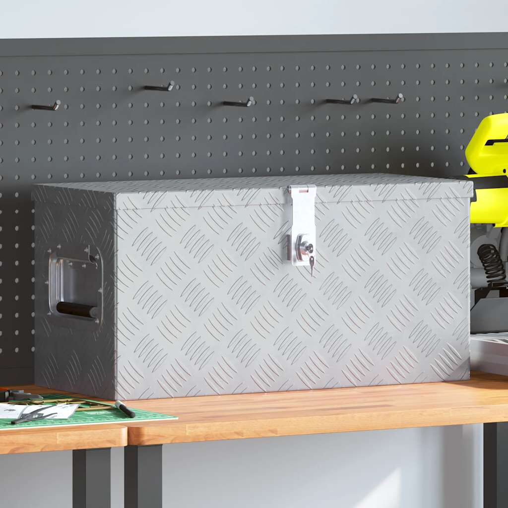 vidaXL Aluminium Box 61.5x26.5x30 cm Silver | vidaXL.com.au