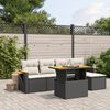 vidaXL 6 Piece Garden Sofa Set with Cushions Black Poly Rattan