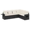 vidaXL 6 Piece Garden Sofa Set with Cushions Black Poly Rattan