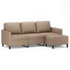 vidaXL 3-Seater Sofa with Footstool Cappuccino 180 cm Faux Leather