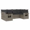 vidaXL 6 Piece Garden Sofa Set with Cushions Grey Poly Rattan