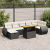 vidaXL 5 Piece Garden Sofa Set with Cushions Black Poly Rattan Acacia