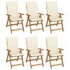 vidaXL Folding Garden Chairs 6 pcs with Cushions Solid Acacia Wood