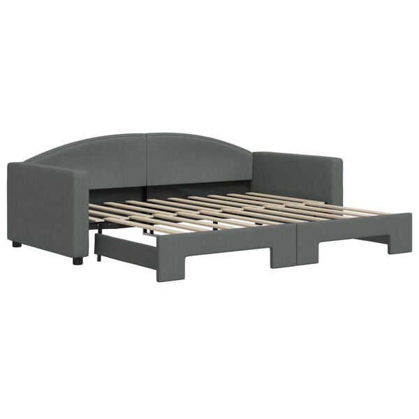 vidaXL Daybed with Trundle without Mattress Dark Grey 90x190 cm