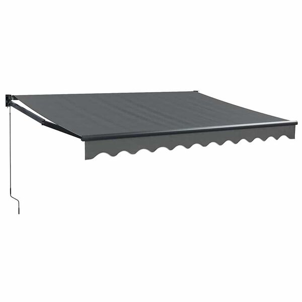 vidaXL Retractable Awning Anthracite 3.5x2.5 m Fabric and Aluminium