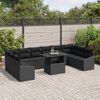 vidaXL Garden Sofa Set 11 pcs Black Poly Rattan & Powder-Coated Steel